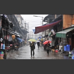 在雨中