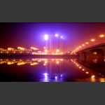 鹭鸶湾大桥的夜景