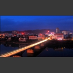 昔日的澧水大桥夜景