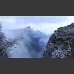 初冬来到天门山上观雪景