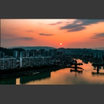 澧水河岸看日落