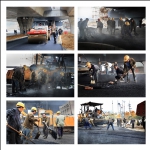 澧水桥南立交路面摊铺
