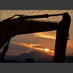 工地夕阳