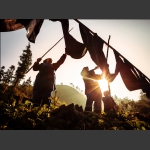 晨光晒向家织布