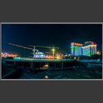 建设中的广场夜景