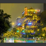 雨夜拍摄重庆4A景点洪崖洞2