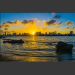 海滩夕照