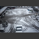 雪地抽象画