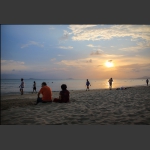 夕阳下的海滩