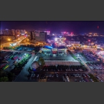 天门山索道站夜景