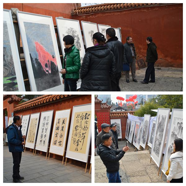 2014元宵节-观书画展的市民