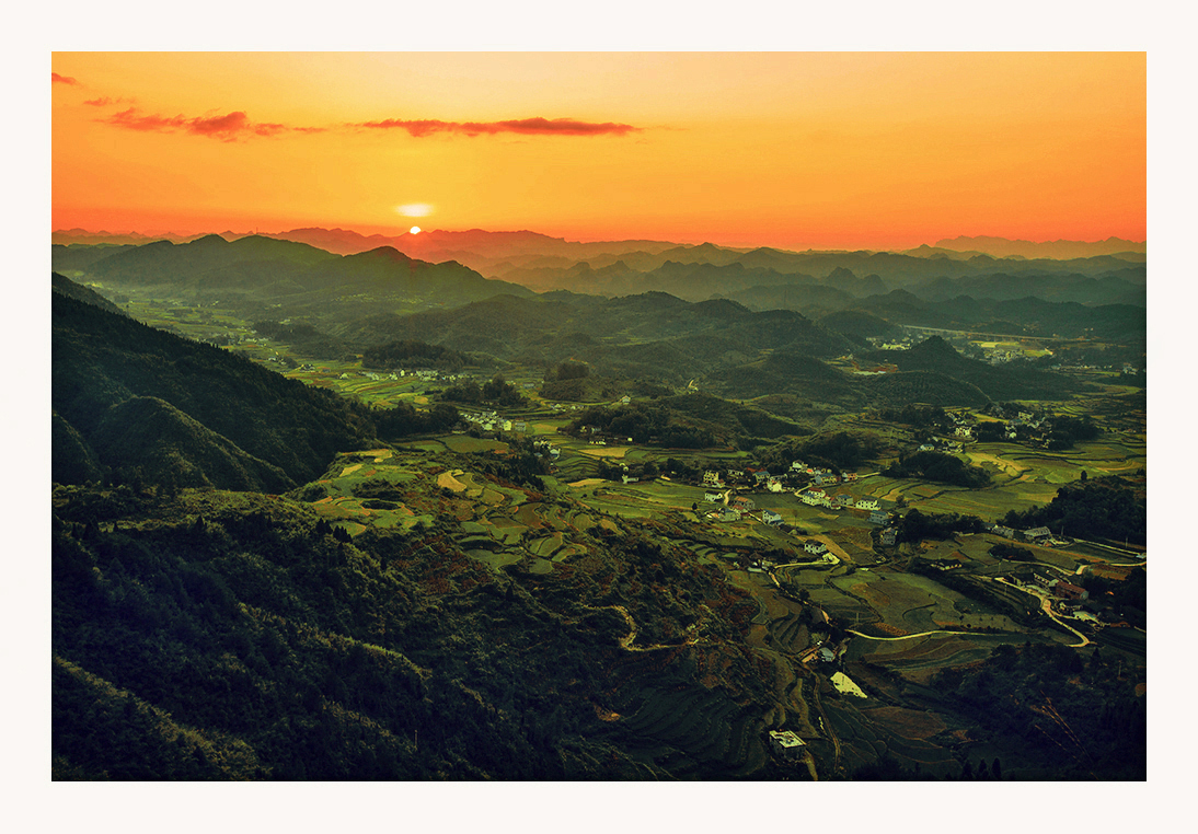 乡村夕照