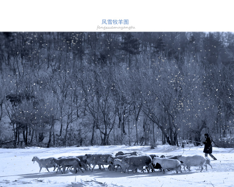 风雪牧羊图