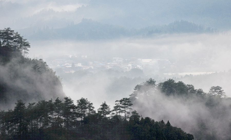 雾罩山村