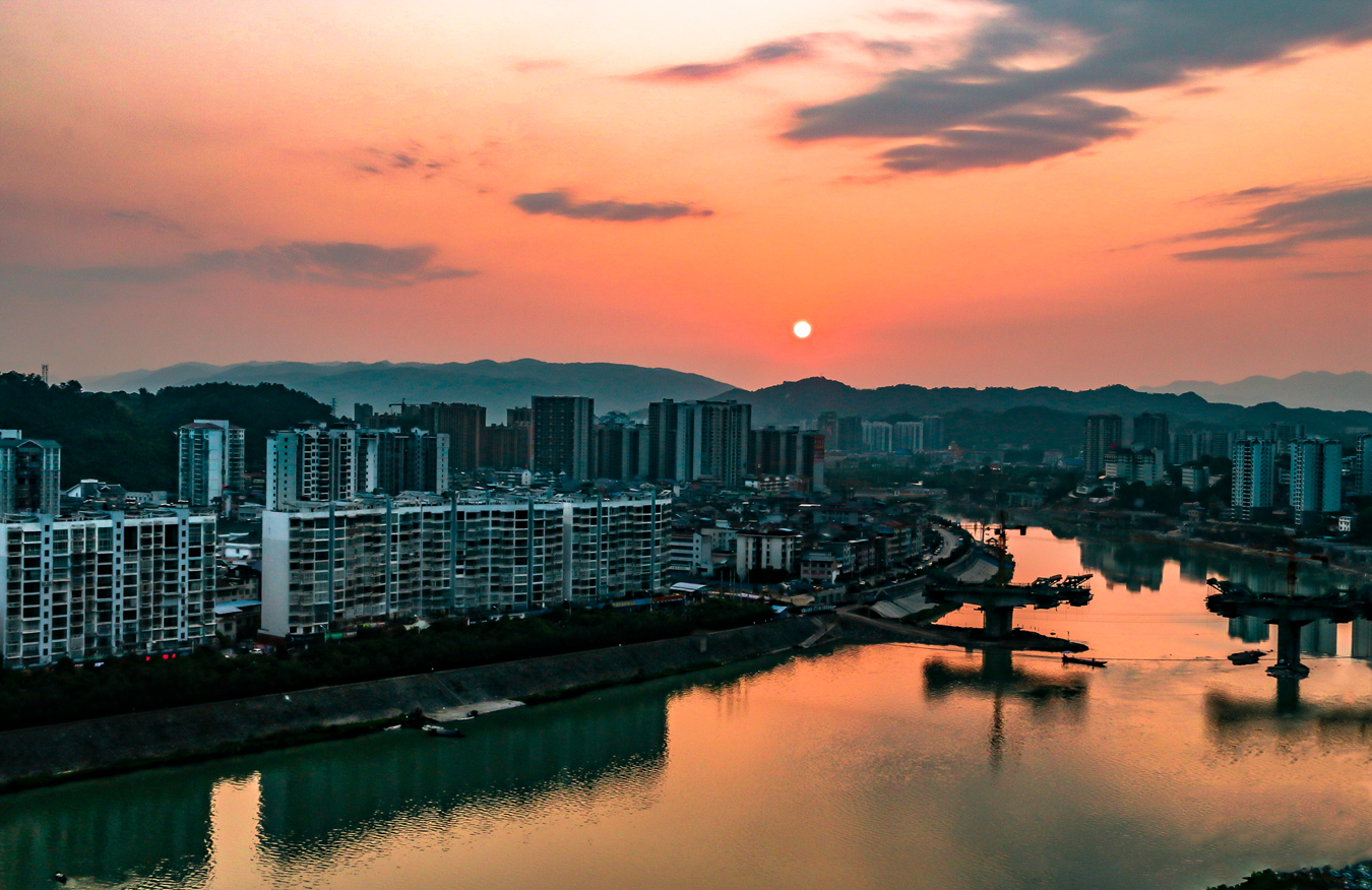 澧水河岸看日落
