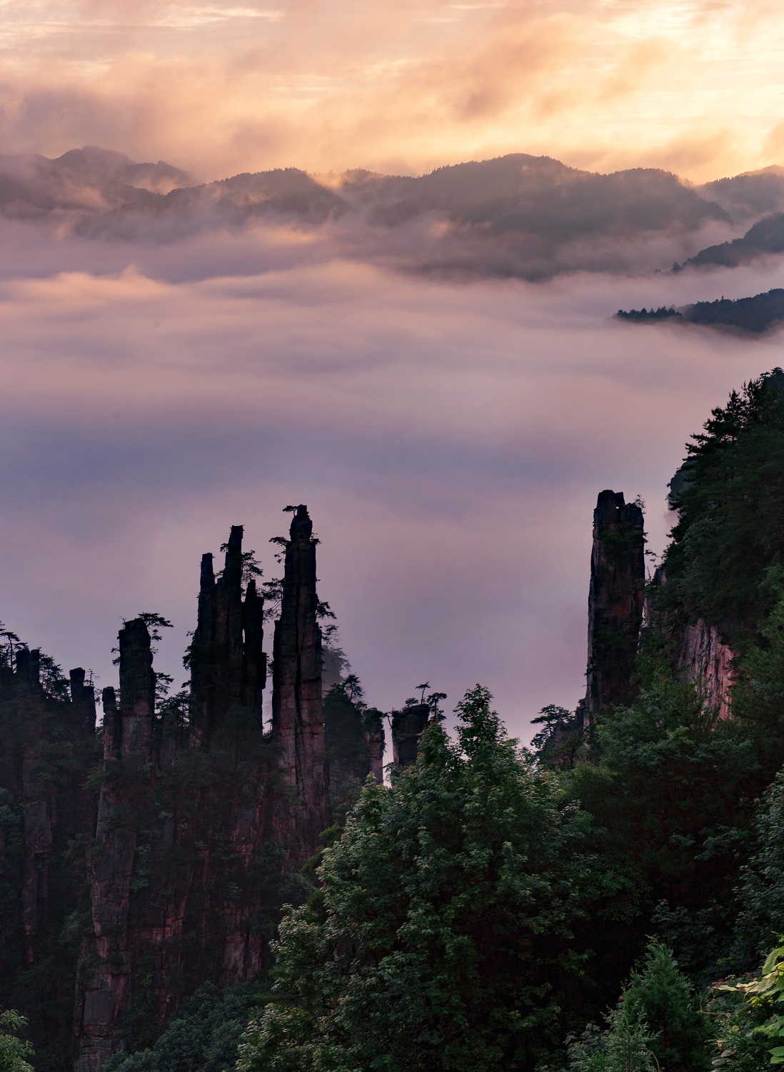 夕照御笔峰