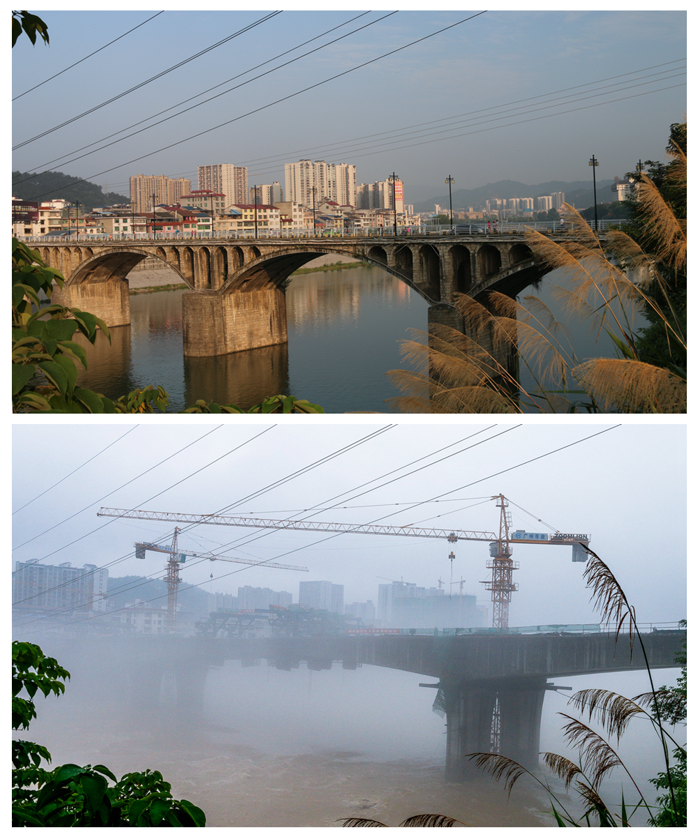 老桥和建设中的新桥