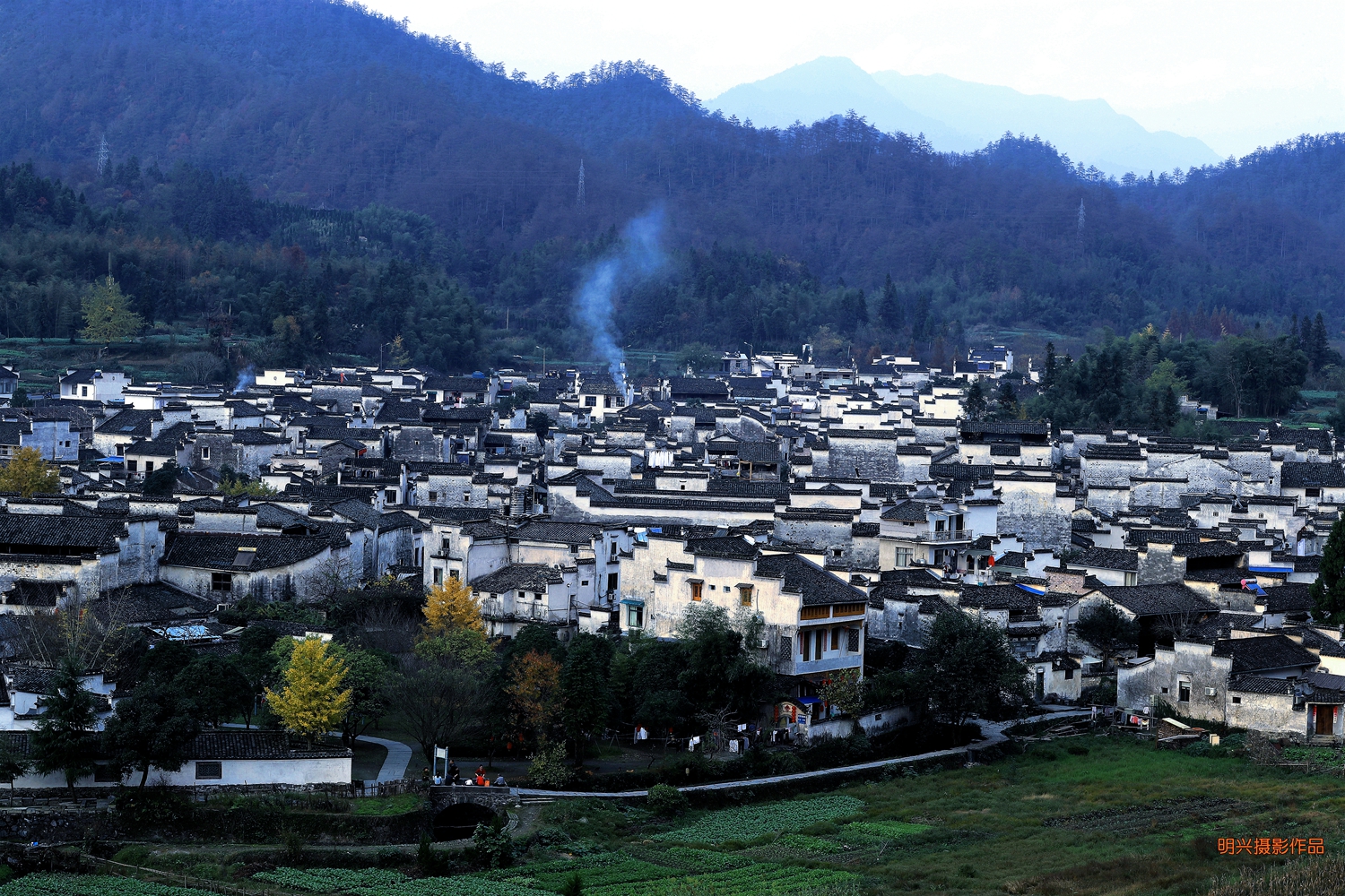 宏村炊烟