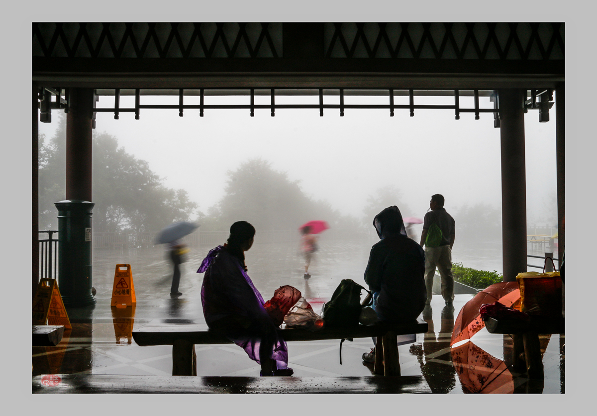 景区过往的游客们