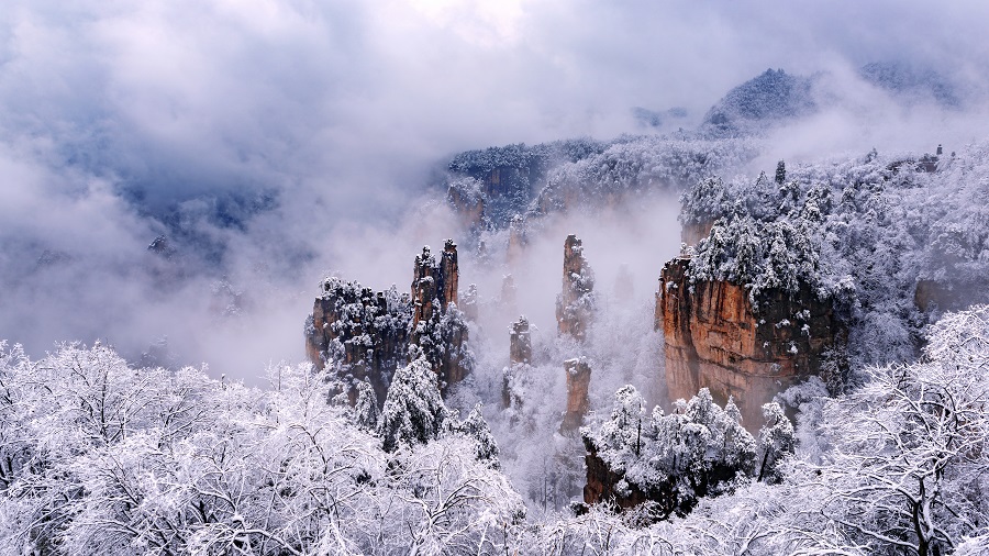 雪后天子山
