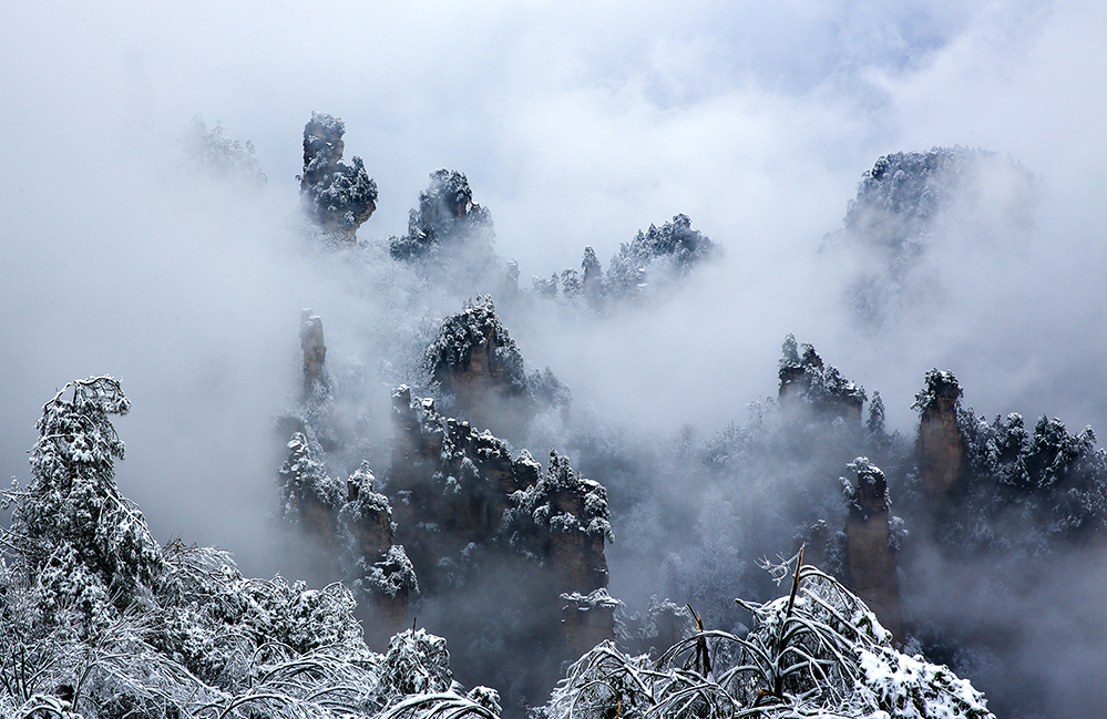 雪后天子山