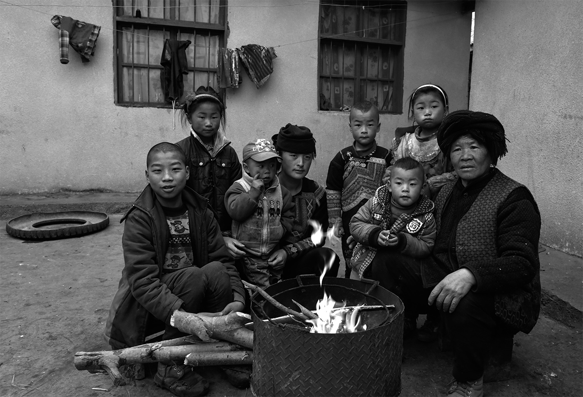 留守家庭合影