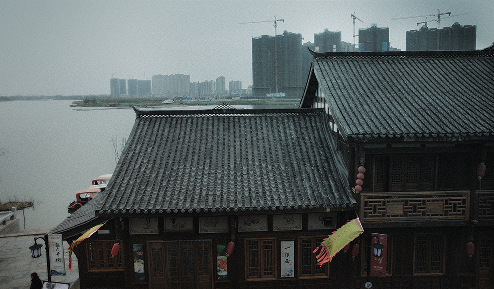 常德河街印象画