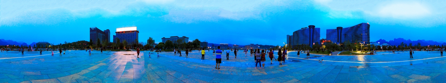 张家界市民广场全景图