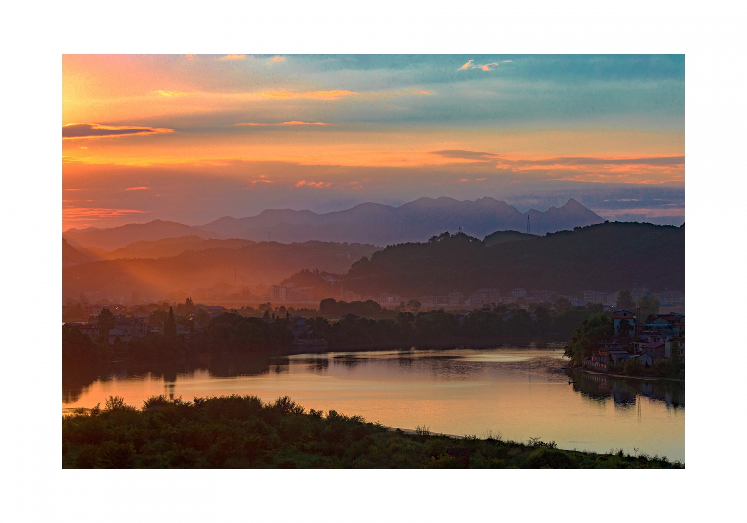 夕照澧水河