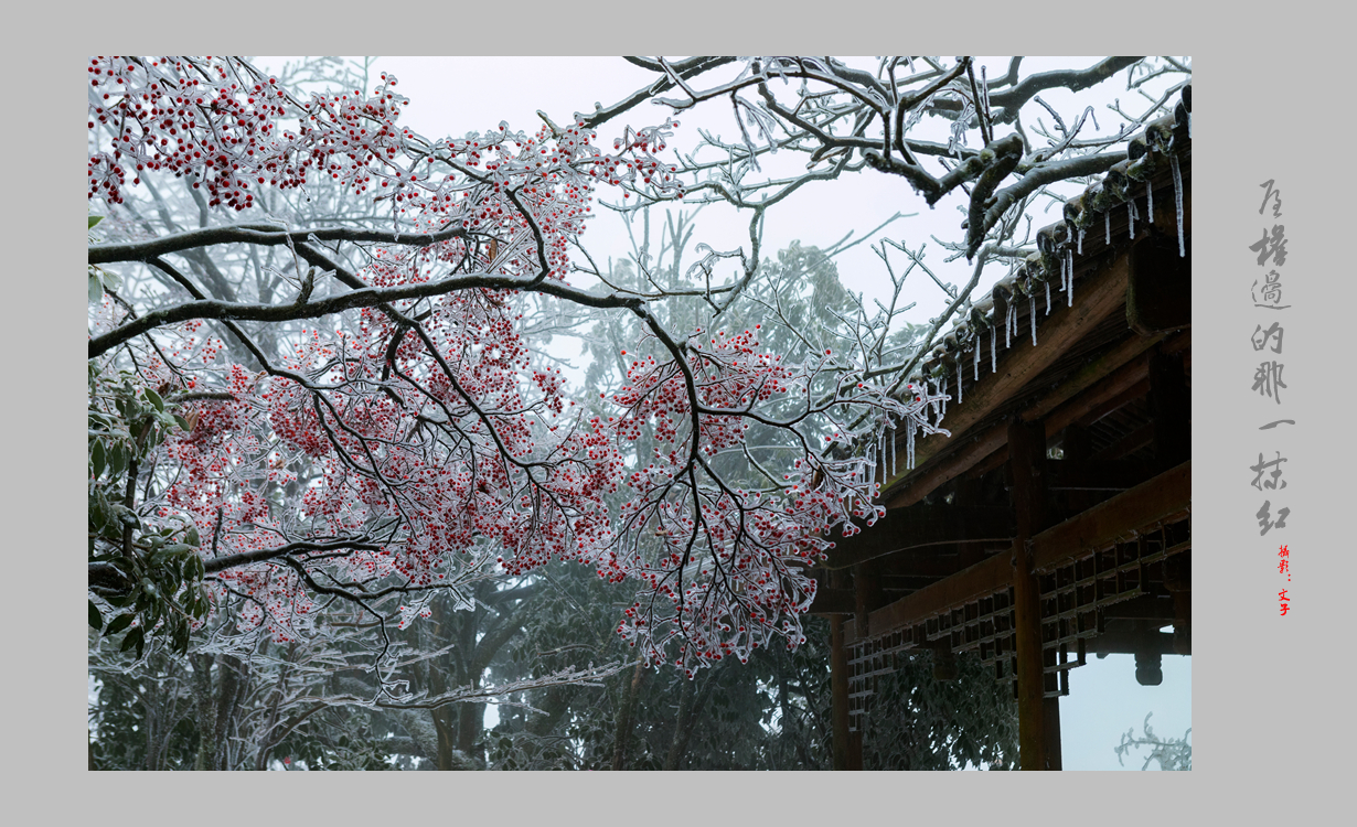 屋檐边的那一抹红